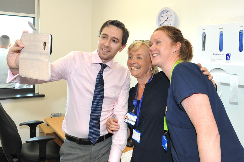 DSC 0100 
 Minister Simon Harris doing a 'selfie' with community midwives Eithne Gilligan and Jennifer Duggan at the official opening of Tuam Primary Care Centre.